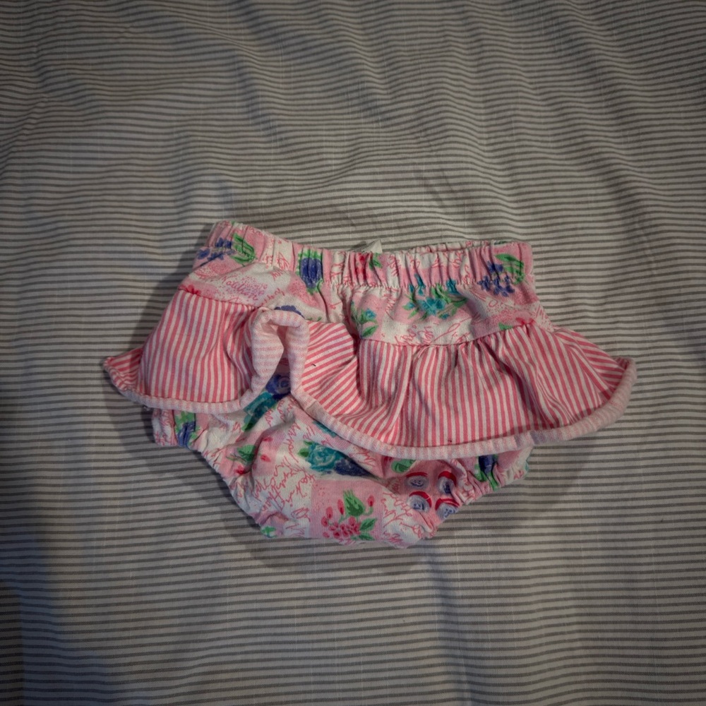 Carter's Pink Striped and Floral Diaper Cover